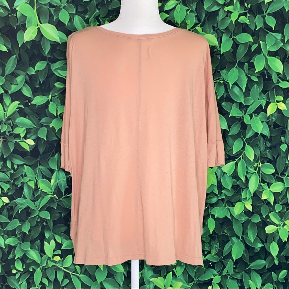 PEACHY PINK 3/4 SLEEVE TUNIC SHIRT W/ LOOSE FIT · SIZE M - Picture 5 of 5